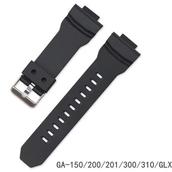 Watchband pentru Casio GA-150/200/201/300/310/GLX Ceas Sport Band Black Silicon Moale de Cauciuc Pin Cataramă de Curea pentru Om Brățară