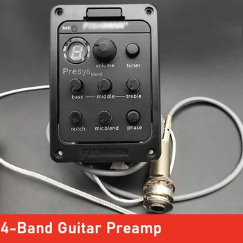 4-Band EQ Egalizator Chitara Acustica Preamp Ultra Subțire Piezo Pickup Tuner Chitara cu Microfon Bate Bord de Calitate Superioară