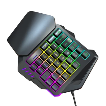 Mini Tastatura de Gaming cu Fir USB Backlitght O singură mână Joc Keyboard Mini Portabil, Telefon Mobil, Calculator de Gaming Keyboard Pentru PUBG
