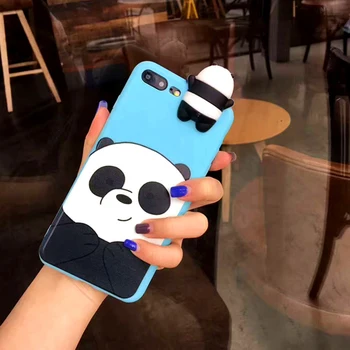 Panda drăguț silicon telefonul Caz Acoperire Pentru Iphone 5 5s 6s 6p 6sp 7 8 7p 8p 8plus anti-toamna caz Capacul din Spate de Moda Shell