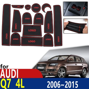 Anti-Alunecare de Cauciuc, Cupa de Perna Ușa Groove Mat pentru Audi Q7 4L S-line 2006~Accesorii mat pentru telefon 2007 2008 2009 2010 2011