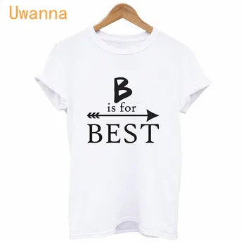 Cel mai bun prieten al Imprimate Grafic Tricouri Femei BBF litera T-Shirt Mâneci Scurte O-Gât Moda Tricou Casual Alb Topuri Tee de sex Feminin