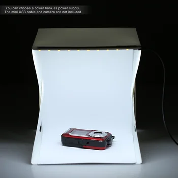 Andoer Masă de Fotografiere Cort Cutie de Lumină Unică Mini LED Camera Foliding Fotografie Lightbox Cort Fotografie de Fundal Cutie