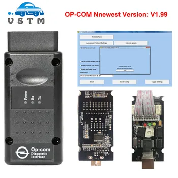 De înaltă calitate OBD2 OPCOM V1.95 OPCOM 1.99 Pentru O-pel OP COM OP-COM Cu PIC18F458 Firmware V1.65 Auto Scanner Tool