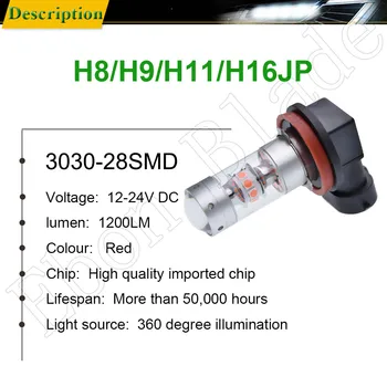 2 buc H8 H9 H11, H16 JP Becuri cu LED-uri 3030 140W Auto Lumina de Ceață Lampă Alb Roșu Chihlimbar Galben 12V 24V DC neblineros para Accesorii Auto