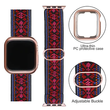 Curea elastica pentru Apple Watch SE Elastic de Ajustare Bandă de 38mm 40mm 42mm 44mm Nailon Bucla Banda de Ceas pentru iwatch Seria 6 5 4 3 2