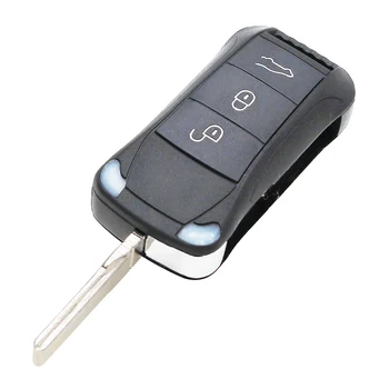 3 Butoane Flip Key Remote Shell Caz Fob pentru Porsche Cayenne Netăiat HU66 Lama