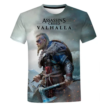 2020 Assassins Creed Valhalla 3D Print T Camasa Barbati Femei de Moda de Vara Casual tricou Assassins Creed Imprimare Streetwear Tricou