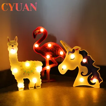 CYUAN Unicorn Partidul Decor 3D Unicorn Lampa LED Lumina de Noapte Pentru Home Decor Dormitor Masă de Lumină LED-uri de Aniversare pentru Copii Copil de Dus
