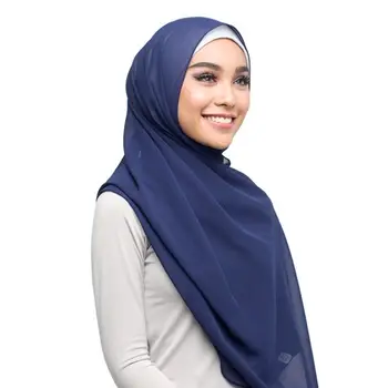 Fierbinte 15BUC/LOT Foarte Bun Calitate Simplu Balon Șifon Eșarfă Musulmane Hijab Fata Pălării Împachetări Culoare Solidă Șaluri, Eșarfe