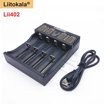 LiitoKala Lii-402 USB încărcător inteligent 18650 26650 18350 14500 AA/AAA NiMH li-ion Inteligent Încărcător 5V 2A UE Plug