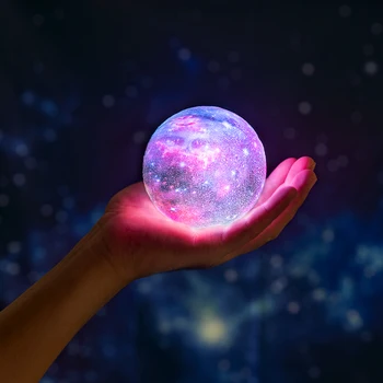 New Sosire Imprimare 3D Star Luna Lampă de Colorat Schimba Touch Home Decor Creativ Cadou Usb Led Lumina de Noapte Galaxy Lampa
