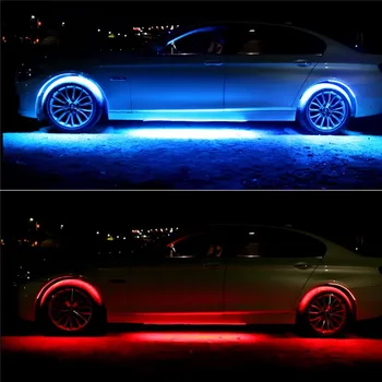 Luminos Auto Benzi Cu Led-Uri De Neon Led-Uri Auto De Jos Lumini Șasiu Muzica Active, Sistem De Sunet, Lumina De Neon Car Kit
