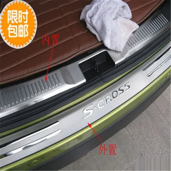 Din oțel inoxidabil Ușa din Spate a Barei de protecție Protector prag Portbagaj benzii de Rulare Placa Tapiterie Auto Styling pentru Suzuki S-CROSS 2013-2019