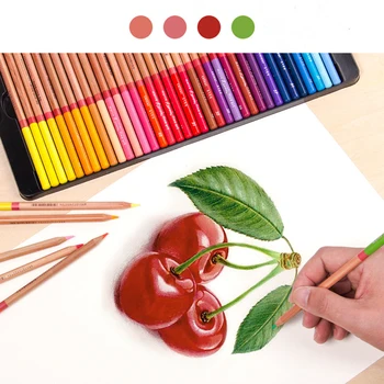 Ulei Profesional Creion De Culoare 24/36/48/72/100/120 Culori Pictura De Arta Stilou Cutie De Fier Mână-Pictat Pentru Desen Schiță De Artă