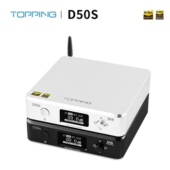 TOPPING D50S D50 Hifi DAC USB ES9038Q2M XMOS XU208 Bluetooth Decodor Amp DSD Optice Caoxial de intrare pe 32 de biți 768Khz Amplificator Audio