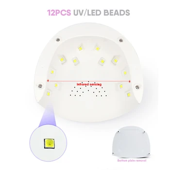 120W LED UV de Unghii Adeziv Lampa Unghii Geluri Uscător de C-lovite de Lumina Timer Fototerapie Mașină
