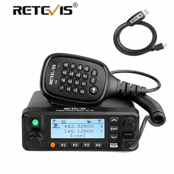Retevis RT90 DMR Digital Mobile Radio Două-mod Auto Radio Walkie Talkie 50W VHF UHF Dual Band Sunca de Amatori de Radio Emisie-recepție +Cablu
