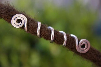 Cret s-a Încheiat Răsucit Părul Lung Șirag de mărgele Viking Spirală Farmecul Margele pentru Impletituri de Par pentru Barba Ac de păr Accesorii Margele si Bijuterii