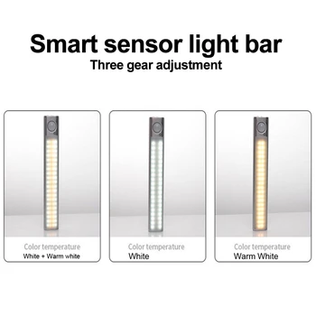 Senzor LED-uri de Lumină Bar 5V Rigide, Benzi de Inducție Nightlights 10/80/120/160 CONDUS În Cabinetul Lampa Pentru Dulap Garderoba Scări Pat