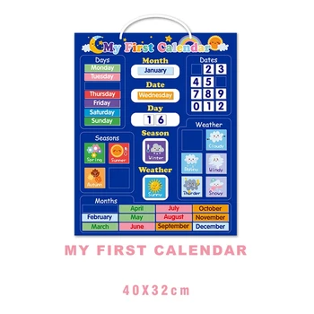Copii Magnetic Primul Calendar Data Ziua Luna Data Sezon Vreme de Învățare Graficul Bord Devreme Jucărie de Învățământ pentru Băieți Fata