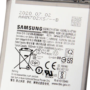 Original Samsung Acumulator de schimb EB-BG988ABY Pentru Galaxy S20 Ultra Autentic Telefon cu Baterie de 5000mAh