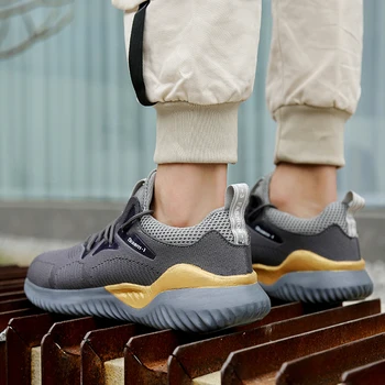 Bărbați Vara Securitatea Muncii Pantofi Casual Barbati Vara Respirabil Cizme De Lucru Din Oțel Picior Anti-Zdrobitor De Construcție De Siguranță De Lucru Adidas