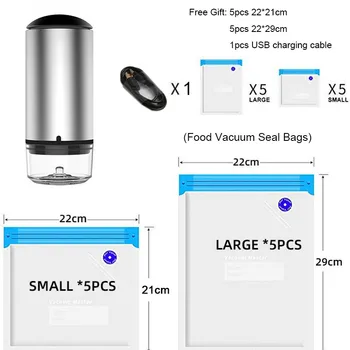 Mini Pompa de Vid USB Reîncărcabilă Proaspete-păstrarea Mașină de Etanșare Instrument de Bucatarie cu 10buc Alimente Gratuite de Vid Sac de Depozitare Organizator