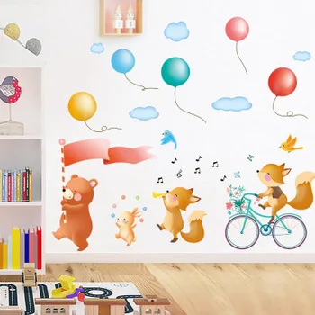 60*90cm Mare de Animale Drăguț Balon Autocolante de Perete pentru Camere de Copii Decor Dormitor pentru Copii Desene animate Tapet Camera pentru Copii Decor