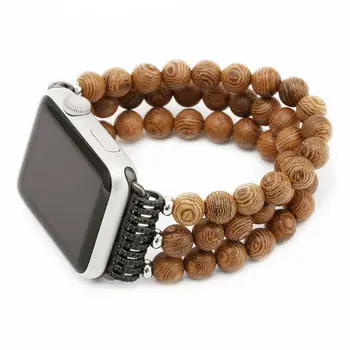 URVOI trupa pentru apple watch SE 6 5 4 3 2 1 lux din lemn hematit design cu spirală cablu flexibil de curea pentru iwatch moda brățară