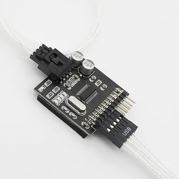 Placa de baza USB 2.0 9Pin Interfață Antet Splitter de sex Masculin de la 1 la 4 de sex Feminin Cablu de Extensie Conectorul plăcii PCB de Expansiune Robinet
