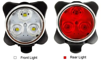 WasaFire 350lm 3* LED-uri de Biciclete Cap de Lampă Față de Lumină Lumina Bicicleta Frontlight Bicicleta Cablu USB Ciclism Stopul de Pescuit Rearlamp