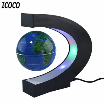 C Forma LED Hartă a Lumii Plutitoare Glob Magnetic Levitation Lumina Antigravity Magnetive Minge de Lumină de Crăciun, Ziua de naștere Acasă Decorare