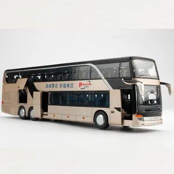 Vânzare de Înaltă calitate, 1:32 aliaj trage înapoi de autobuz de model,de înaltă imitație Dublu sightseeing bus,jucărie flash vehicul, transport gratuit