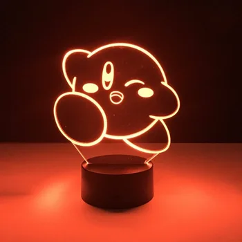 7 Cloors Unic de Copii Condus Nighlight Kirby Joc Lumina de Noapte pentru Copii Decorarea Camerei 3d Led Lampă de Noapte Cadouri pentru Copii App de Control
