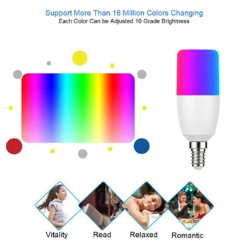 Tuya Inteligent de Lumină Lampă Wifi Bec Smart Home 7W Schimbare de Culoare RGB+CW Bec LED E14 APP de la Distanță Compatibil Alexa de Start Google