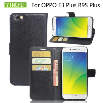 Caz de protecție Pentru OPPO F3 Plus Telefon Acoperă Pentru OPPO R9S Plus de Lux PU Caz din Piele Capacul din Spate Caz Flip Geantă de Protecție Telefon