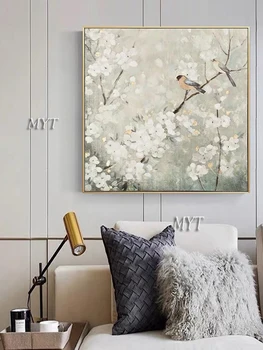 Camera de zi de Decorare Abstract Floare de Prune Pictura in Ulei pe Panza de Artă Neînrămate de Mână-pictat New Sosire Picturi Florale Imagine