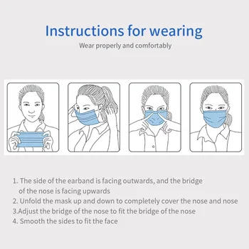 Medicale Mască De Unică Folosință, 3 Straturi De Praf De Ceață Dovada Gura Masca Ureche Buclă Unică Folosință Chirurgicale Proteja Sănătatea Masca