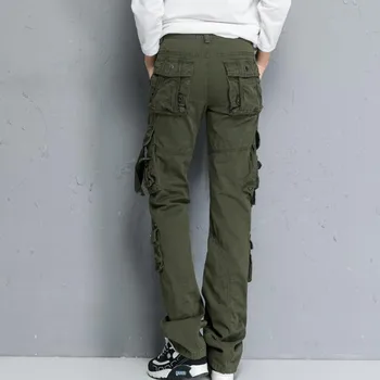 Plus Dimensiune Femei Streetwear Pantaloni Largi Drepte Multi-buzunar de Antrenament Pantaloni Fete Hip-hop Femme Pantalon