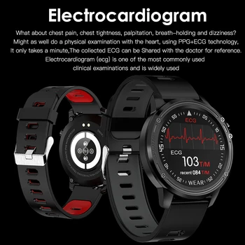 L8 Ceas Inteligent Bărbați ECG + PPG IP68 rezistent la apa Tensiunii Arteriale Rata de Inima Fitness Tracker sport Smartwatch VS L5 L7