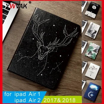 Caz Pentru Noi 2017 2018 iPad Air 2 9.7 inch de Aer 1 de înaltă calitate silicon Moale cu Auto Wake Up/Sleep Funcția Stand Smart Cover