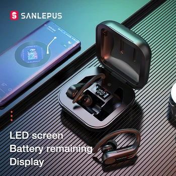 SANLEPUS B1 Led Display Bluetooth Căști fără Fir, Căști TWS Stereo Auriculare Sport Gaming Headset Pentru Xiaomi, Huawei iPhone