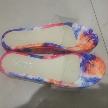 Sandale cu platforma pentru Femei Pantofi Noi Bling Toc Pompe Pene Sandale Diapozitive Papuci de casă Peep Toe Pantofi de Vara pentru Femei Încălțăminte