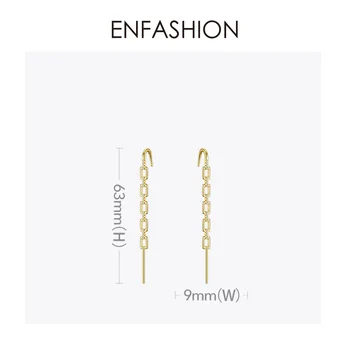 ENFASHION Punk Stras Lanț de Link-ul Stud Cercei Pentru Femeile de Culoare de Aur Declarație Geometrice Cercei Moda Bijuterii Cadou E191096