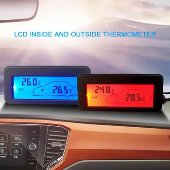 Mini LCD Termometru DC12V Interior Digital Convenabil Senzor de Temperatură de Fundal Metru Umiditate Termometru Higrometru cu Ecartament