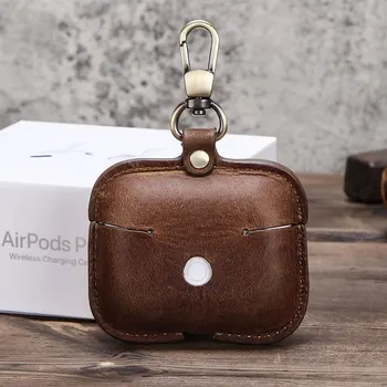 Piele Cască Caz Pentru Aer Păstăi Pro Căști/Earpods Acoperă Pentru Apple Airpods Pro Caz Breloc