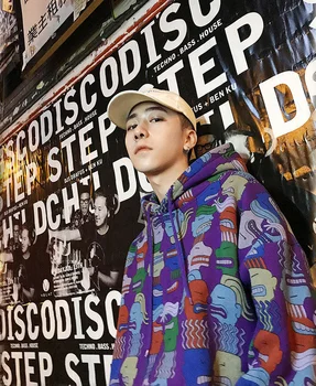 Hip Hop Casual, Jachete Streetwear Personalizate Graffiti Hanorac Liber Fleece Hoodie Moda Cald Valul Tricou