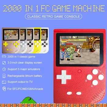 2000 In 1 Retro Mini Handheld Consola de jocuri Color LCD Color Copii Joc de Jucător SUP Built-in 5 Mari Simulator Pentru GBA Arcade FC