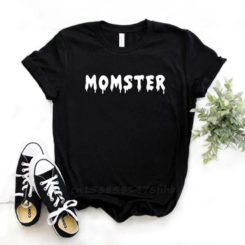 Monster Boy Fata De Mama Imprimare Femei Tricouri Bumbac Organic Tricou Pentru Doamna Fată Femeie T-Shirt Graphic Top Tee Personaliza